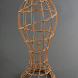 Head to hat Marotte Rattan hat shop head 1950