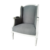 Fauteuil bergère de style Louis XVI restauré