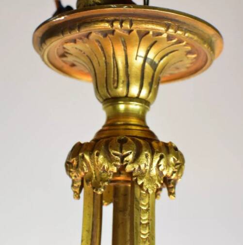Bronze chandelier and Louis XVI pendants