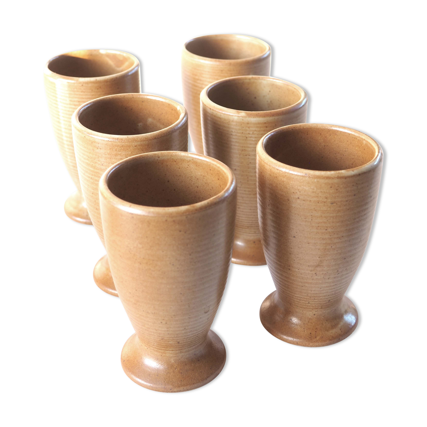 Set of 6 sandstone cups