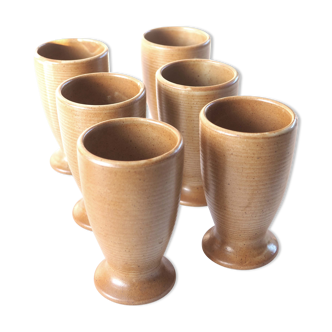 Set of 6 sandstone cups