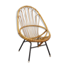 Vintage rattan armchair, Dutch Design, 1950