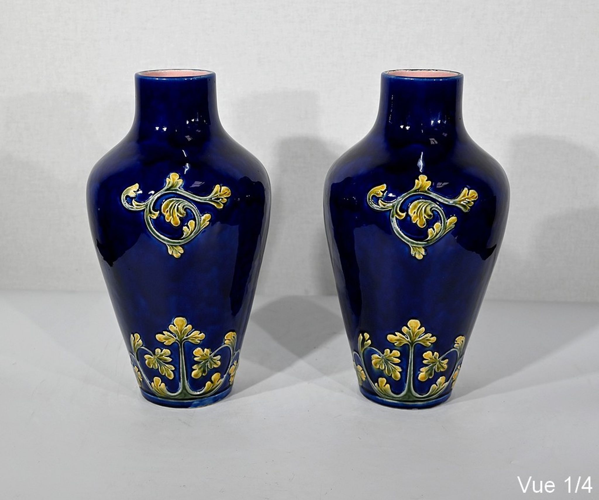 Paire de vases en céramique, art nouveau - 1900
