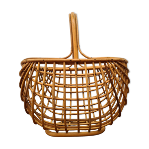 panier ancien en bambou,