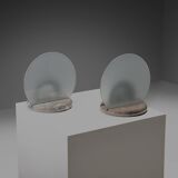 Marble and glass table lamps by Bruno Gecchelin for Skipper, Italy 1970s