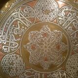 Syrian silver, brass and copper dish