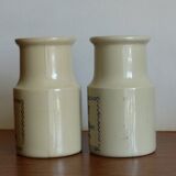 2 stoneware pots, maille mustard
