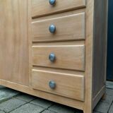 Armoire parisienne asymétrique bois brut 1950