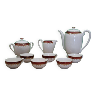 Digoin Sarreguemines earthenware coffee service "Edwige"