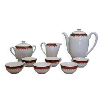 Digoin Sarreguemines earthenware coffee service "Edwige"