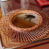 Vintage rattan mirror