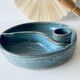 Candle holder and empty pocket or ceramic dish signed