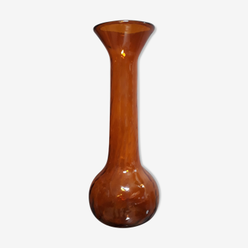 Vase en verre soufflé couleur caramel