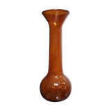 Glass vase brown caramel color