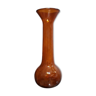 Vase en verre soufflé couleur caramel