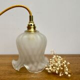 Vintage tulip walker in frosted glass