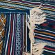 Handwoven blue kilim rug in natural wool