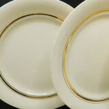 Set de 8 assiettes plates Villeroy & Boch Mettlach crème et Or.