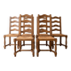 Set of 6 authentic natural oak chairs