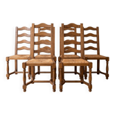 Set of 6 authentic natural oak chairs