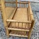 Vintage rattan wall shelf with mirror