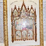 RARE 1929 France - Old framed Communion Certificate - French religious article