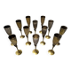Set of 12 Authentic Antique Vintage Champagne Flutes