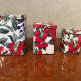 Vintage metal boxes cherry pattern