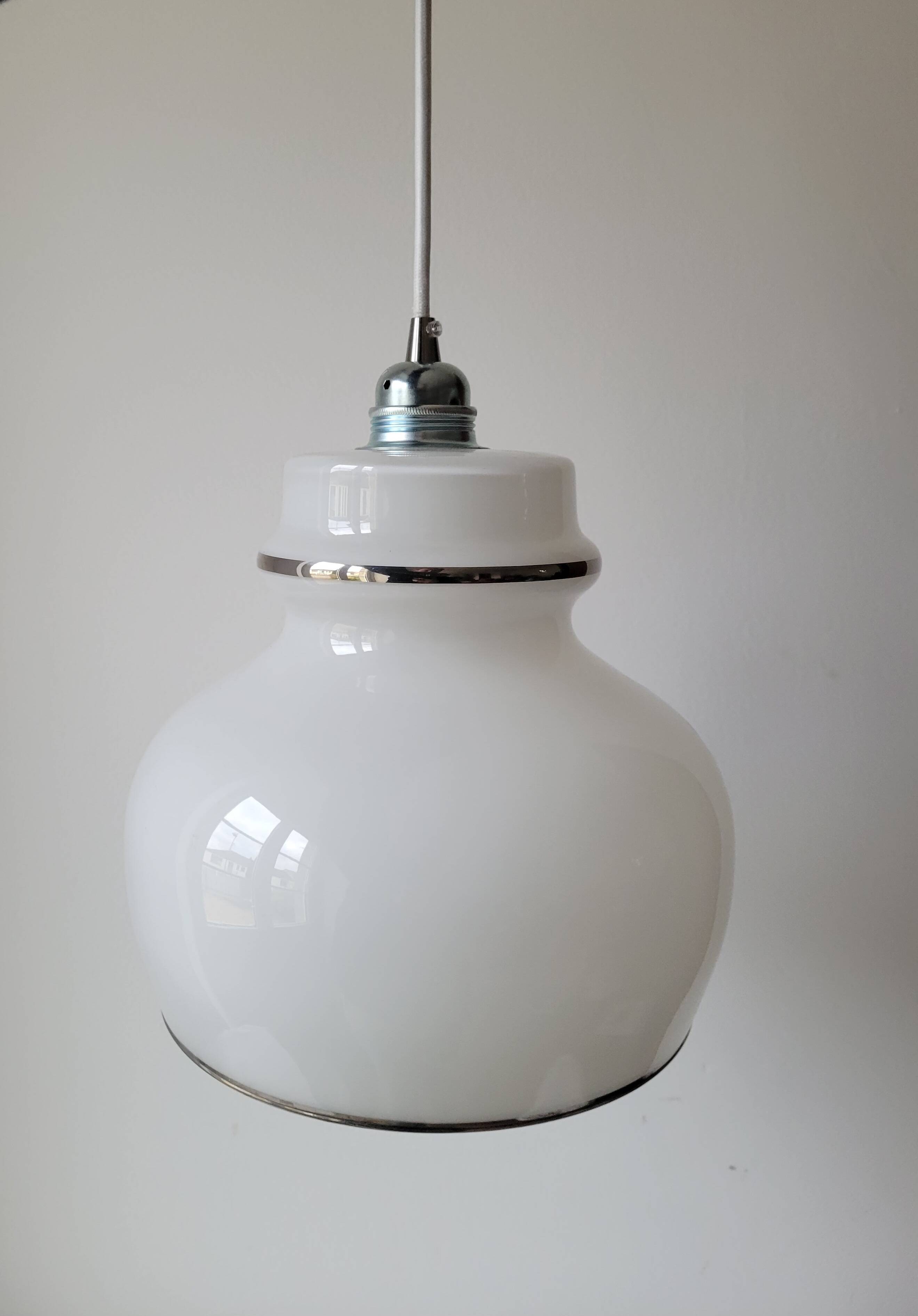 White opaline pendant light