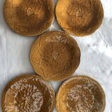 Gien porcelain slip vine leaf plate