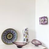 Large hand painted ceramic dish