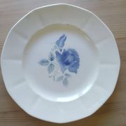 Round plate Digoin Sarreguemines Blue roses