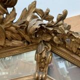 Miroir à pare-closes en bois et stuc doré Napoléon III XIX siècle