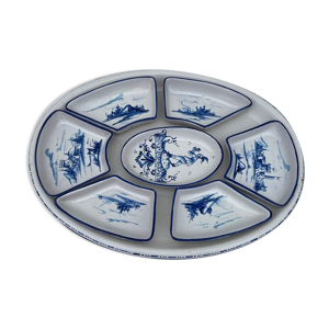 Plat à compartiments en faience