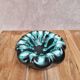 Cendrier vintage signé Vallauris – émaillé turquoise et noir