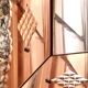 Vintage Venetian mirror with pink edge and engraved decorations from the 50s / 60s
