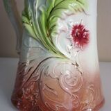 Barbotine pitcher, Onnaing earthenware, art nouveau ceramics, model no. 790