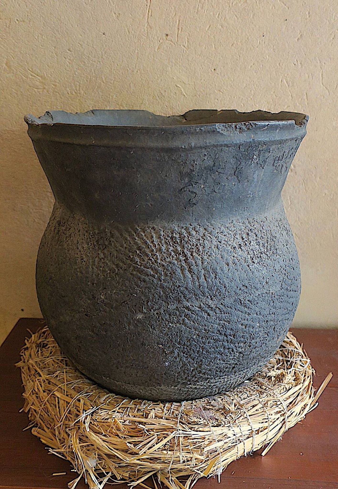 African earthenware storage pot, Senegal 19th century
