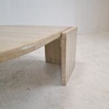 Italian Coffee Table in Travertine, 1980s
