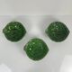 Set of 3 green leaf artichoke barbotine bowls vintage 70s