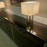 Black lacquered and brass design 70/80