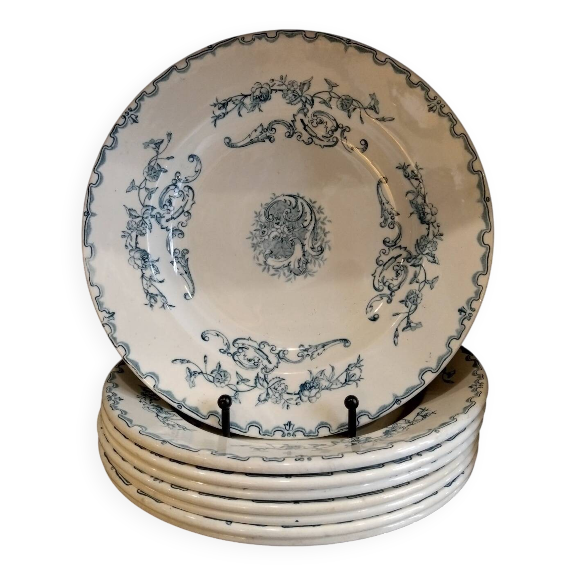 6 Ironstone Soup Plates