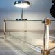 Table basse verre, plexiglas et laiton, 1970-80