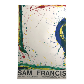 Affiche originale en lithographie de sam francis, métaphysique du vide i, 1986