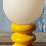 Yellow wooden lamp 70s