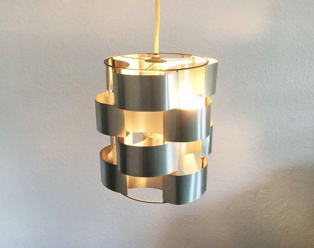 French aluminium sculptural pendant from the mid-century by Max Sauze, 1960s.