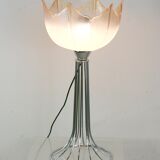 Lamp "space age". glass reflector, metal base. Circa 1970