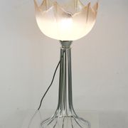 Lamp "space age". glass reflector, metal base. Circa 1970