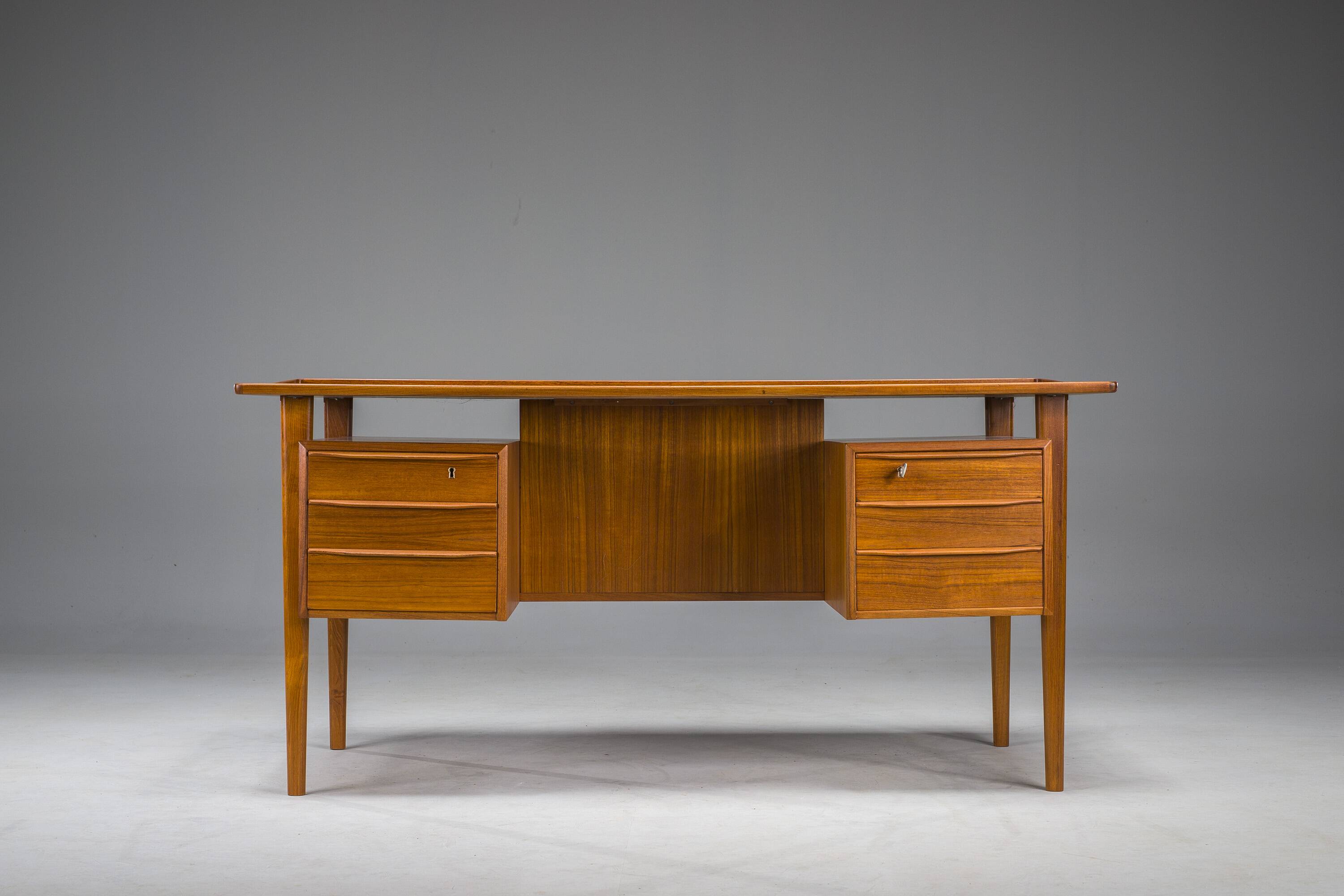 Danish Teak Desk by Peter Lovig Nielsen for Hedensted Mobelfabrik, 1972