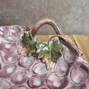 Vintage Italian barbotine grape plate – G.b.c. Made in Italy